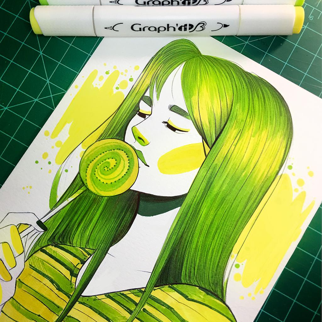markeruniverse's tweet photo. September's #ColorsoftheMonth eye candy 🍭 is brought to you by the talented @rootistabootus! Created using #graphitmarkers (Tuscany, Anis, Lemon). Grab your colors from https://t.co/sRJ3IBcKJV and join in the challenge https://t.co/kOS14KV1TJ