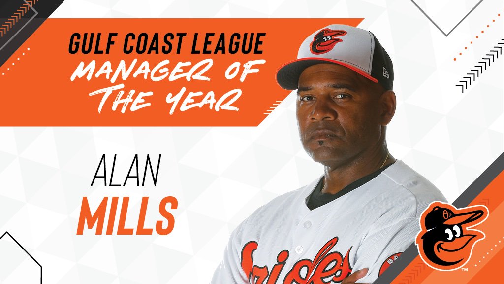 Orioles's tweet photo. Congratulations to GCL Manager of the Year, Alan Mills!

Mills guided the GCL Orioles to a league-best 38-15 mark in his first full season as manager. Their .717 winning percentage was the best in GCL Orioles history. https://t.co/HWLS6I2eyM