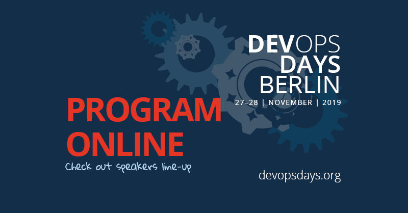 blndevops's tweet photo. Yay, our Program is online! See who's adorning our phenomenal line-up. https://t.co/8pJ97tgFXl #devops #devopsdays #berlin https://t.co/PekUqKUDKp