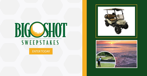 Here's your shot to become a Big Shot! Sign up for the #BigShotSweepstakes for a chance to win a deluxe custom golf cart and other amazing prizes. To sign up and learn more visit bit.ly/2MRJp2k. #MyrtleBeachGolf