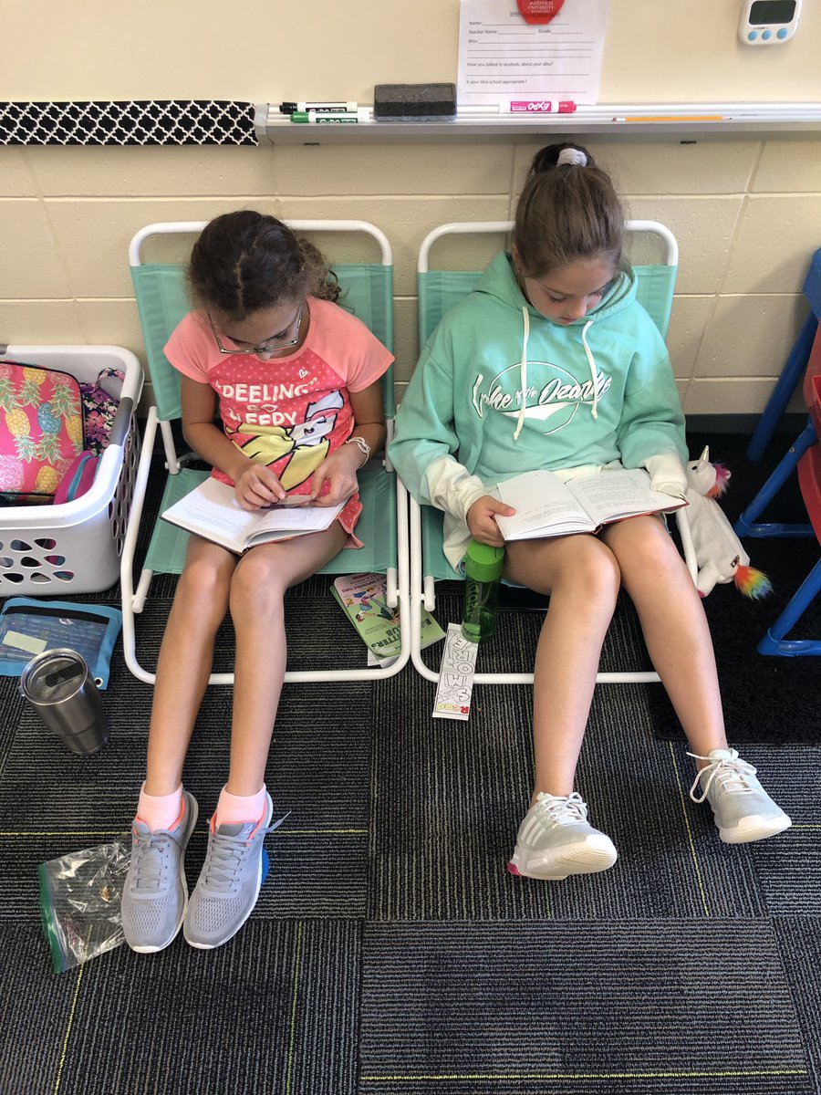 LitROCK_taylor's tweet photo. Spontaneous partnerships are one of my favorite behaviors to see in a reading community. These girls make for a perfect pair, “We talk to each other about the characters and their problems and we help each other when we get confused.” #RSDreading #RSDLearns https://t.co/uxa7ZBhGJU