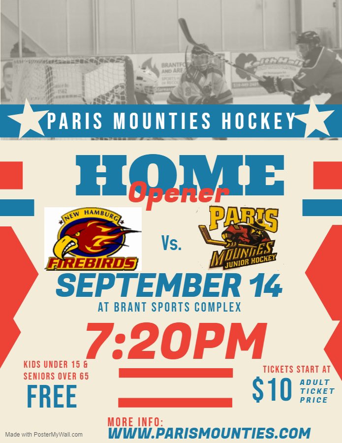 Just a little over a week until the @ParisMounties home opener! Take note of the 7:20 start times all season! More information and schedule at parismounties.com
