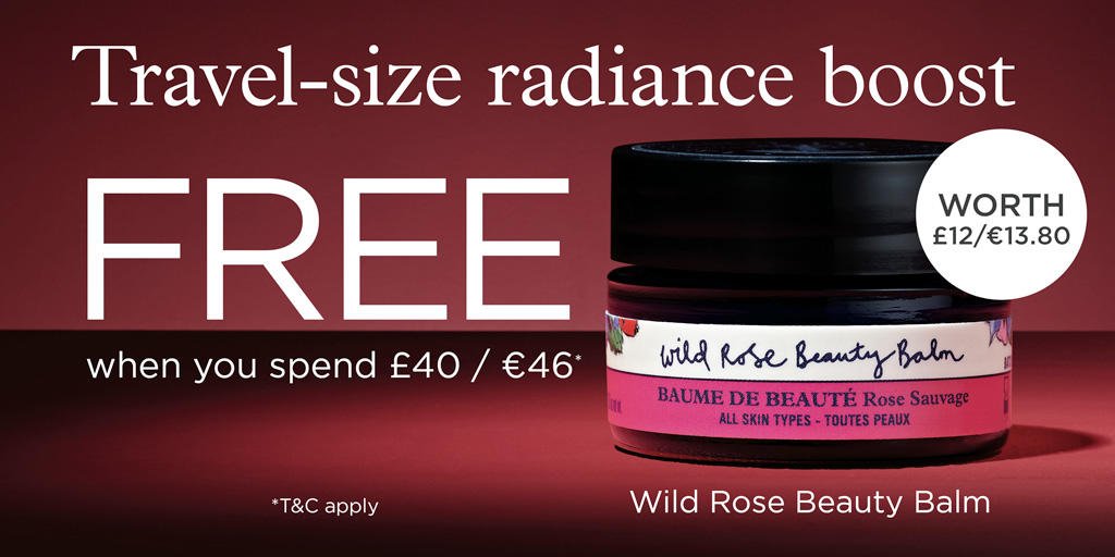 Boost your radiance for autumn 🍂🍁 When you spend £40, you'll get a free mini Wild Rose Beauty Balm - a pocket-sized glow for when you're on the go ✨
