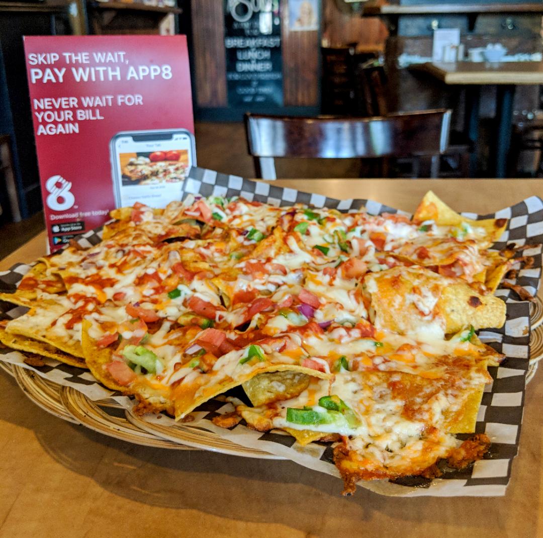 app8solutions's tweet photo. Welcome back students! Start the school year off right with some FREE NACHOS at Father & Sons!
Download #App8 and use code SOCIALNACHOS to enjoy free nachos every day at #FnS when your table spends $25 and pays with App8! https://t.co/9XkGvyZisg