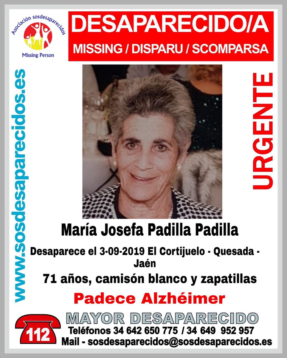 Pedimos la colaboración ciudadana para encontrar a la mujer de Quesada en paradero desconocido. Cualquier persona que pueda aportar algo de información puede ponerse en contacto con la familia (630672246 ☎️) o con la Policía Local de Quesada (689653905 📞) Se ruega difusión