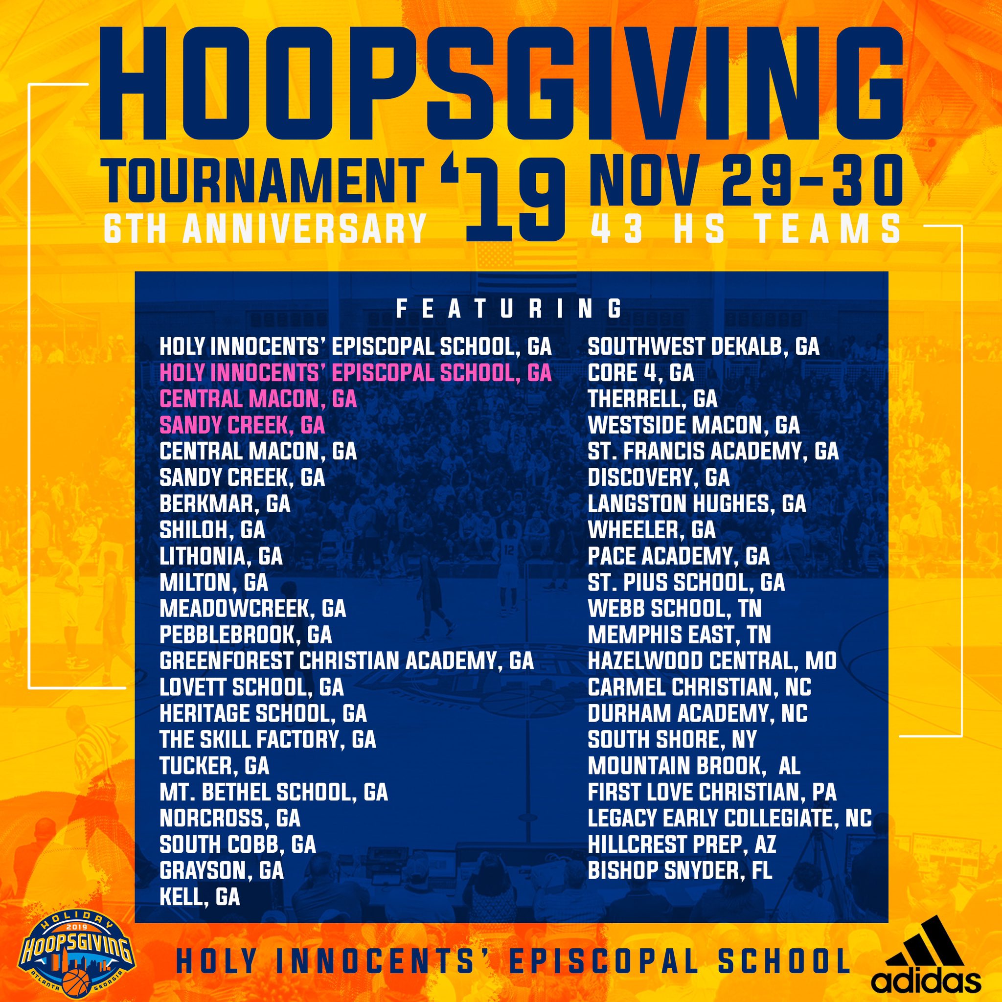 Holiday Hoopsgiving on Twitter "The 2019 Holiday Hoopsgiving field of teams. 🍿 🔥 🍿…