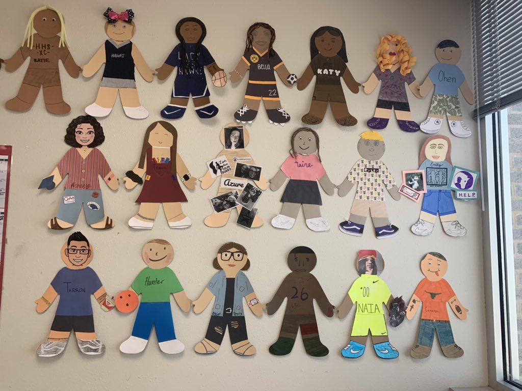 The classroom is looking a little more colorful! Look what’s going up on the wall! Do you recognize anyone?