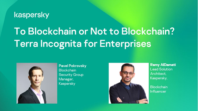ukmethodmedia's tweet photo. Is #cybersecurity really needed for Distributed Ledger Technology? 

Join Kaspersky experts tomorrow as they look into what it means for enterprises. https://t.co/LkrC7a9iuQ https://t.co/0RzbkoAnqd