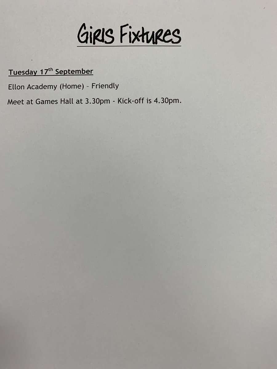 BrochAcademyFA's tweet photo. ⚽️Fixture Update ⚽️All football related news and fixtures will be outside Mr Beats’ classroom. Squads for Seniors will be up on Friday and S1/S2’s on Tuesday (after Monday’s training). Still lacking lots of consent forms... no consents = no game ⛔️ https://t.co/ukzXwX7ZqW