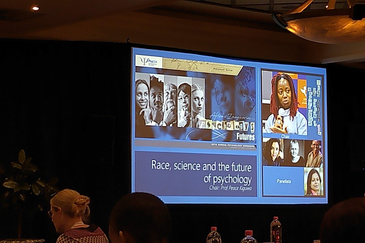 ClinPsychDavid's tweet photo. A really engaging & thought provoking day @PsySSA 25th Anniversary congress today, including an excellent roundtable discussion on Race, Science & the Future of Psychology with Peace Kiguwa, @KopanoRatele, Floretta Bonzaaier, Lou-Marie Kruger & @Research_Ambit
#25yearsofPsySSA🇿🇦 https://t.co/cBuzMHI3ce