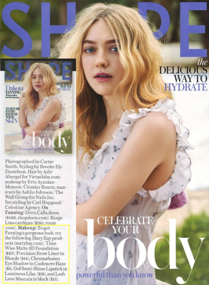 MaryKay's tweet image. We’re admiring Shape Magazine’s beautiful cover star, Dakota Fanning. Grab a copy today and see how @Shape_Magazine suggests getting her fresh face look using #MaryKay products!