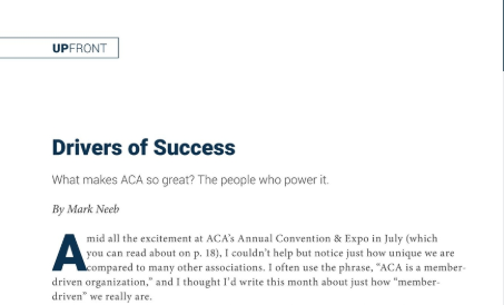 ACAIntl's tweet photo. The nucleus of ACA International is its people @ACAmarkneeb shares in the Sept. @acacollector https://t.co/Hkmpu1TzKp Do you know someone in the #ARMIndustry who should #JoinACA? Spread the word! Every, member, get a member. #EMGAM #HelpingMembersSucceed https://t.co/BKID3eTf98 https://t.co/s6rAtnZWaX