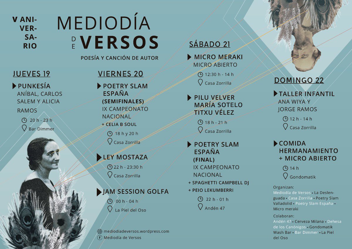 Este año vuelvo al #MediodiadeVersos y me hace una ilusión enooorme 💫.
Nos vemos el sábado 21, magníficamente acompaña de las compañeras <a href="/VelezTitxu/">Titxu Vélez</a> y @piluvelver.
¡No os lo perdáis! 💘