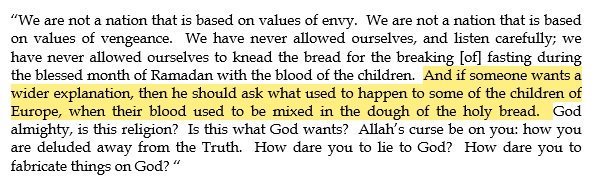 14/ In 2012, Corbyn praised Raed Salah, calling him "a very honored citizen." Salah had previously promoted the antisemitic blood libel accusing Jewish of using the blood of Christian children to bake bread—an allegation used throughout history to instigate mass murder of Jews.