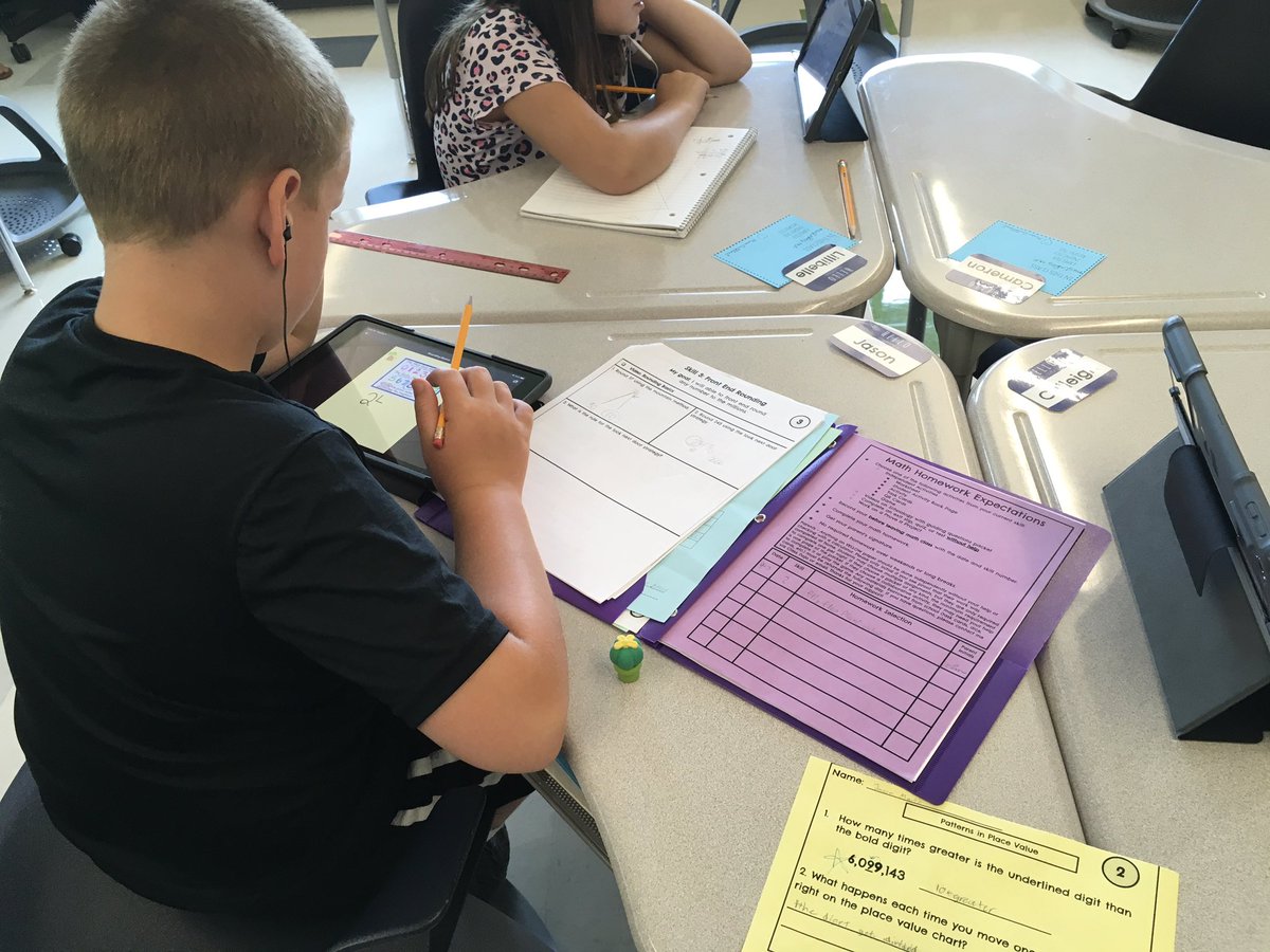 MrMontagna's tweet photo. Learners in @MissCuthbert1βs class are working through their personalized math progressions. #MassCustomizedLearning #mcl @ManheimCentral @DoeRunSchool https://t.co/CAMdN3tlll