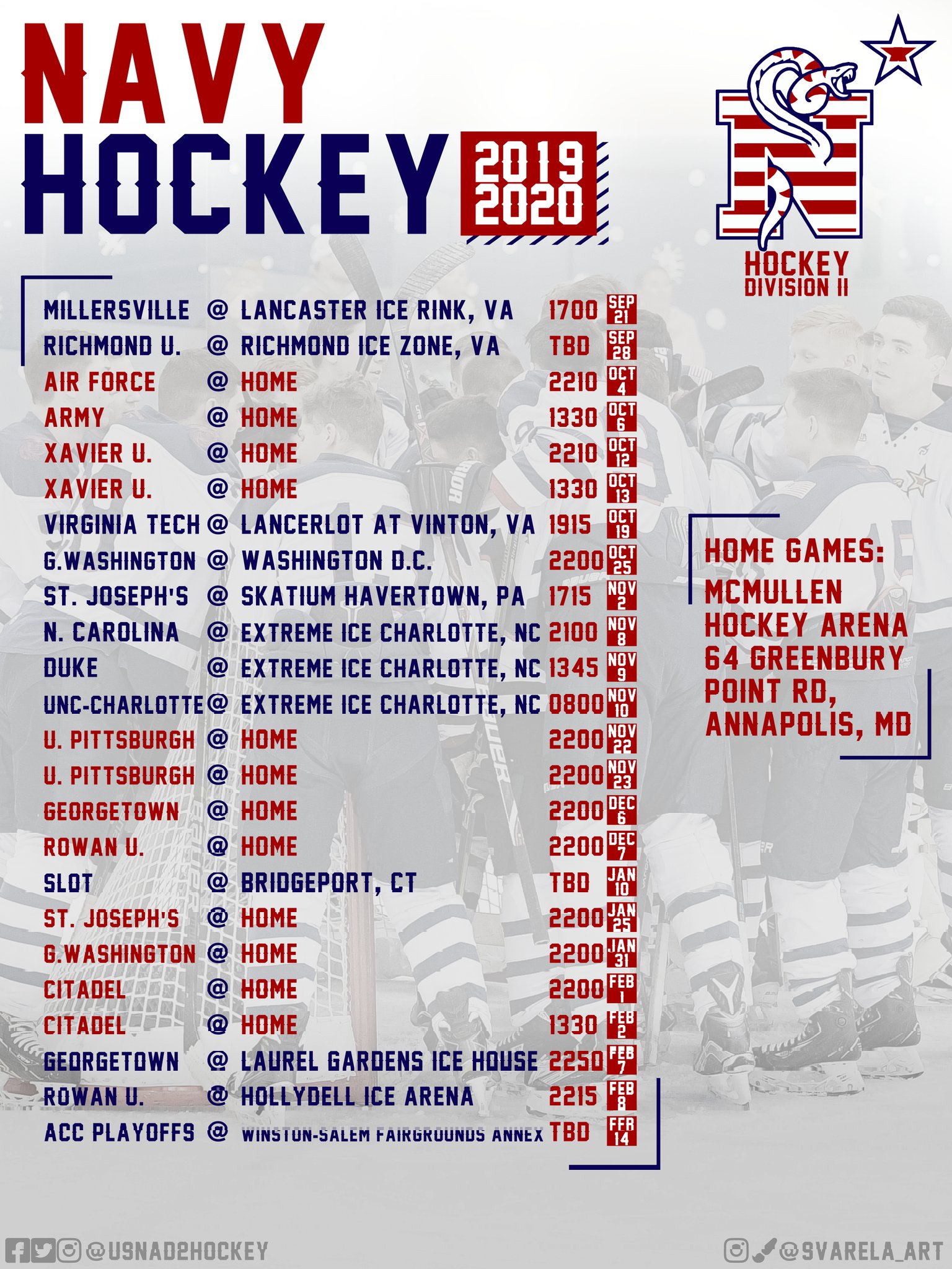 NAVY D2 20192020 SCHEDULE RELEASED