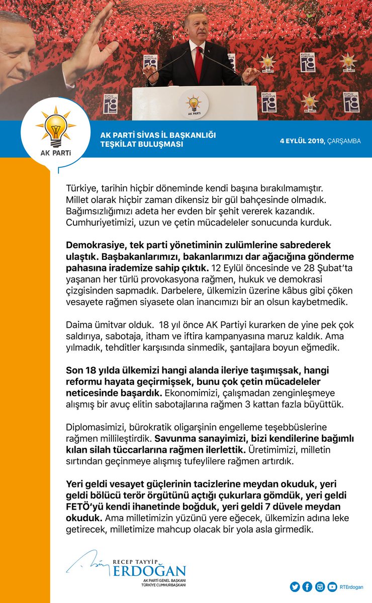 Darbelere, ülkemizin üzerine kâbus gibi çöken vesayete rağmen siyasete olan inancımızı bir an olsun kaybetmedik. Daima ümitvar olduk.