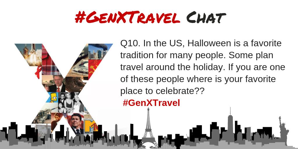 GenxtravelC's tweet photo. Q10. In the US, Halloween is a favorite tradition for many people. Some plan travel around the holiday. If you are one of these people where is your favorite place to celebrate??  #GenXTravel https://t.co/l2stLxH8N9
