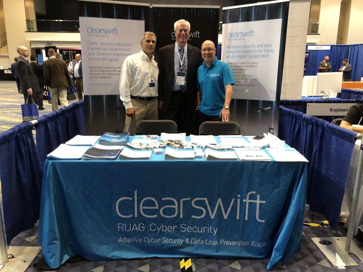 guybunker's tweet photo. The @Clearswift team, ready for @BillingtonCyber event. #defense #dlp #antisteganography #AdvancedThreatProtection https://t.co/PFlKC3Uk8R
