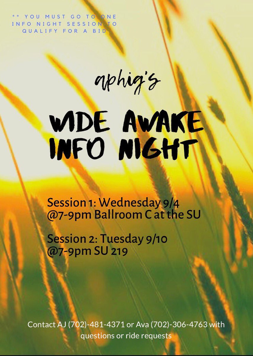 Don’t forget, our first info night is TONIGHT in the SU! You need to attend at least one info night to be eligible for a bid. See you all there!🤩