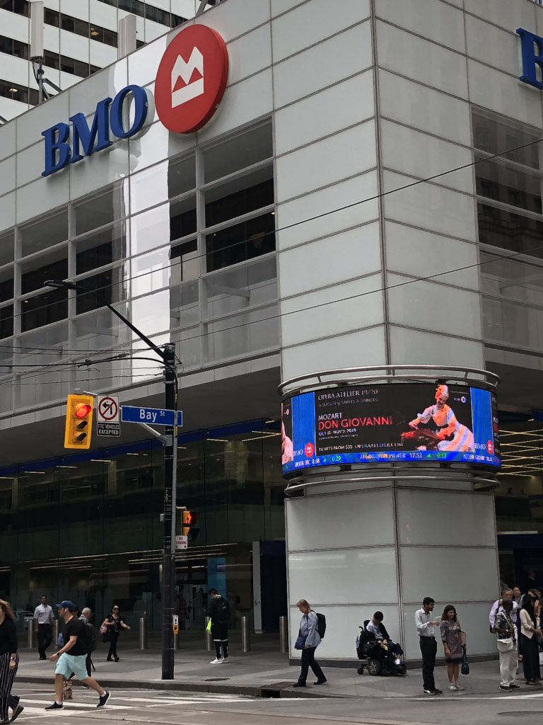 OperaAtelier's tweet photo. Find yourself at King and Bay? Spot us on the BMOTron at First Canadian Place! 

Many thanks to @BMO for their long-standing support of Opera Atelier. https://t.co/GLxEehBjsy