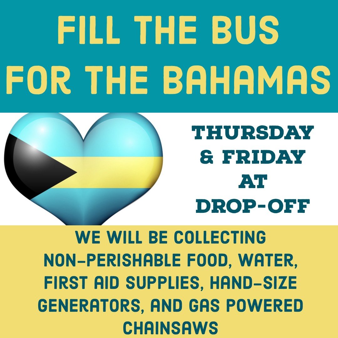 Please join St. Mark’s to help our neighbors in the Bahamas. Have your donations in your car on Thursday and Friday and we will take them from you to fill our St. Mark’s bus. Donations will then be flown to Bahamas by Tropic Ocean Airways.