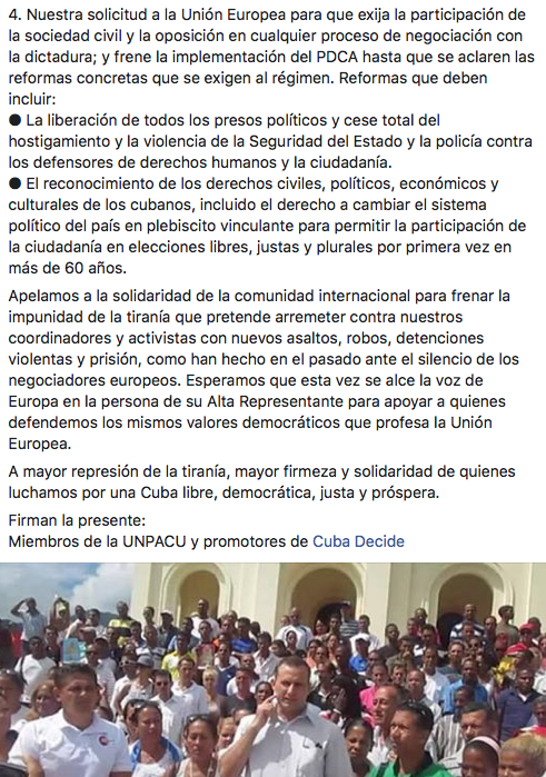 Liusantiesteban's tweet photo. #UNPACU Y #CubaDecide convocan a Manifestación Nacional este domingo!!!! #AldeaTwitter #LaBanderaesdeTodos #YoSoySnet #CambiodeSistema #BajenlospreciosdeInternet #Ni1ReguladoMas https://t.co/Ubvam7vTMg