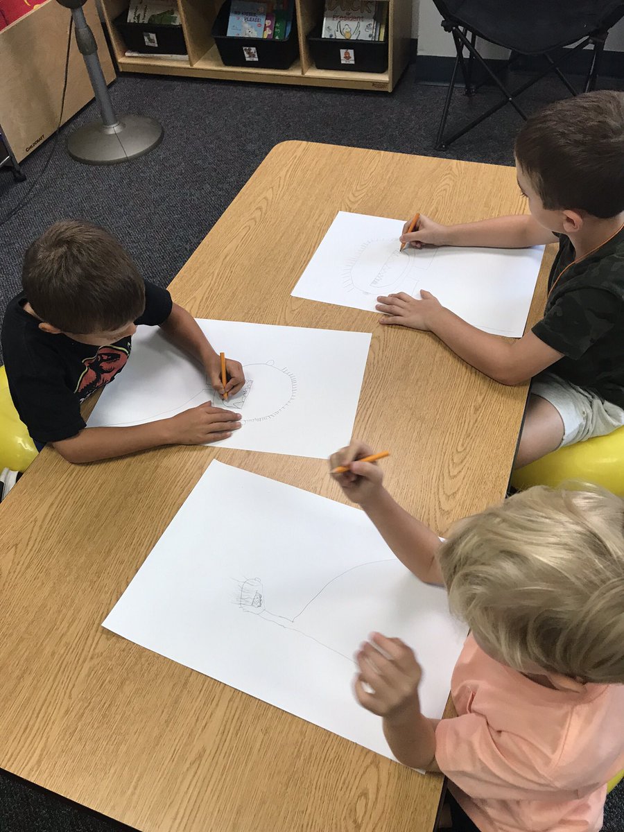 Mrs_Riggsbee's tweet image. Our first #directeddrawing   We drew the character David!