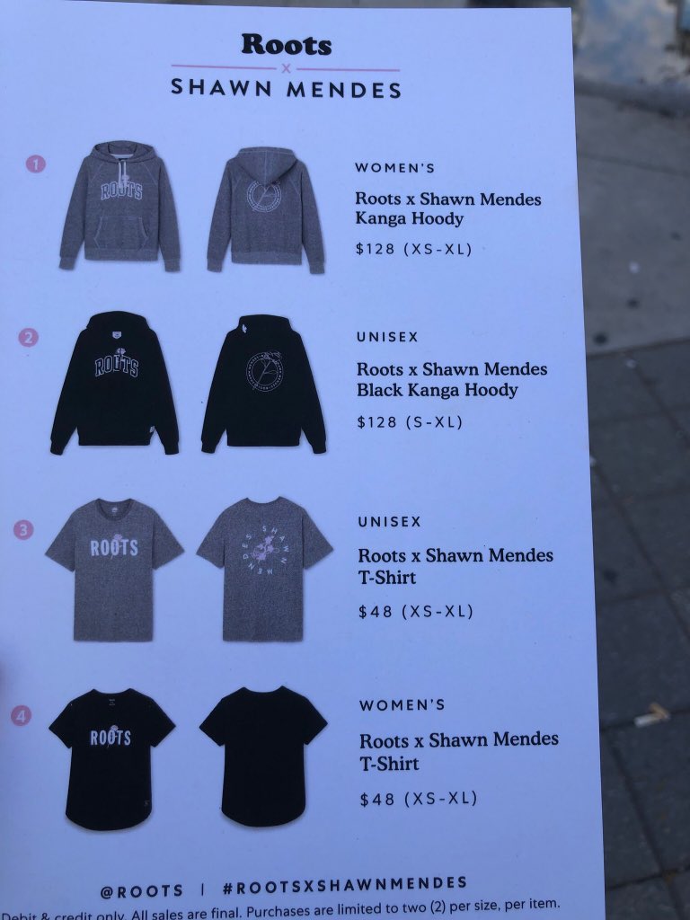 Updates Twitter: "Roots x Shawn Mendes merch prices &amp; sizes 🏟 Via our https://t.co/UC2f2sIIOf" / Twitter