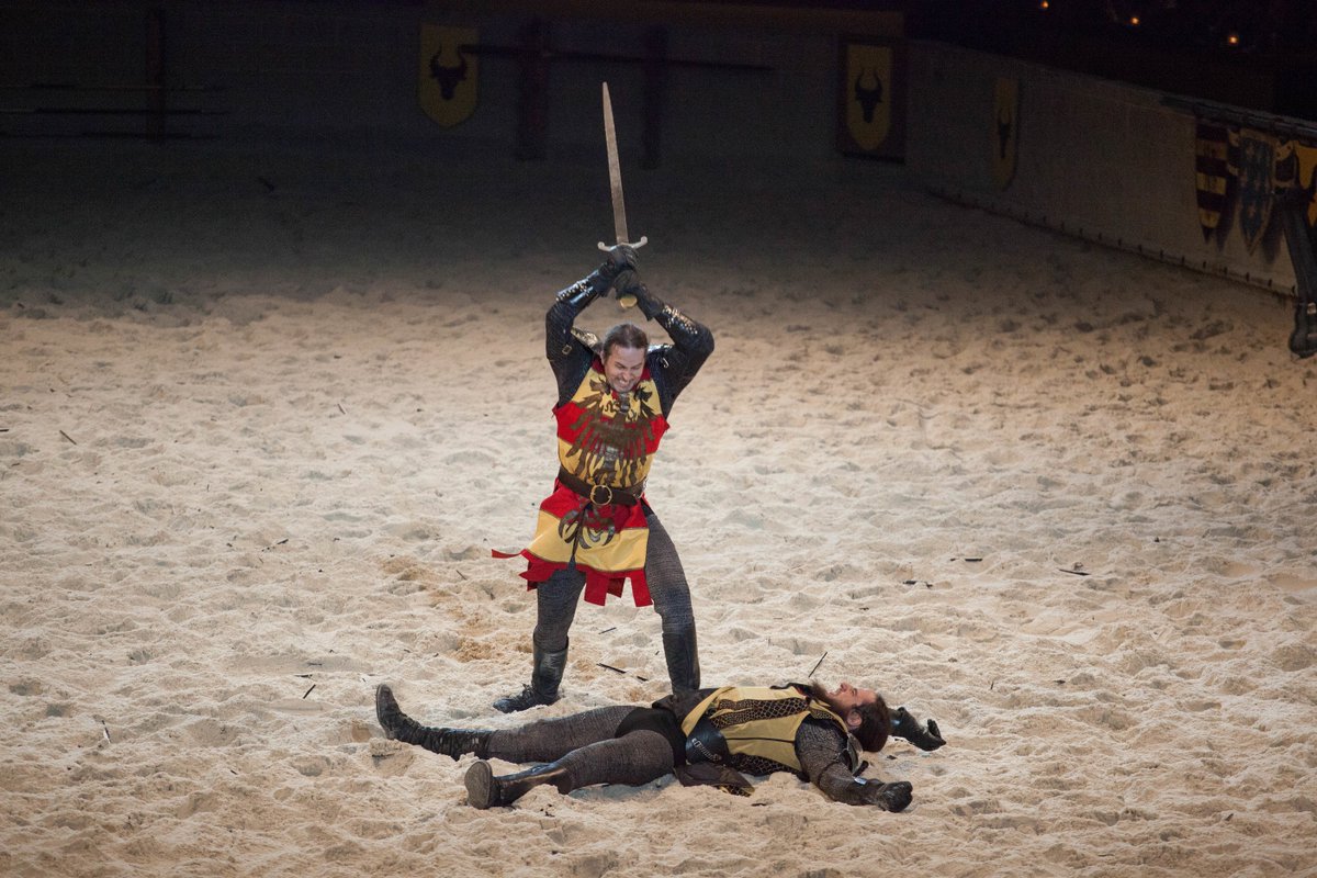 MedievalTimesTX's tweet photo. Happy #Humpday good nobles! 

We hope the rest of your week will fare better than the Yellow Knight! ⚔️ https://t.co/UZxRTF8VRk