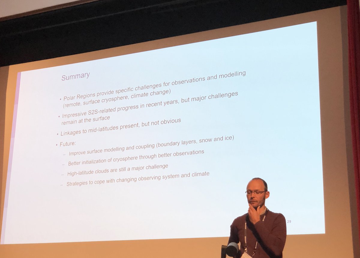 bbs_climate's tweet image. Steffen Tietsche @stietsche : Impressive progress in #S2S #PolarPrediction and major #challenges in #modelling &amp;amp; #measurements #Cryosphere Processes #AS2019 @ECMWF