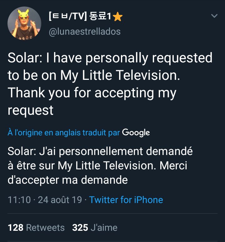 Here again, Mamamoo changing standards :1)Solar appeared on My Little TV to once again prove (already talked about it in my thread) that pole dance =/= sexual and is a sport2)Hwasa changing standards regarding clothing and bodies @RBW_MAMAMOO   #MAMAMOO  #Solar   #Hwasa