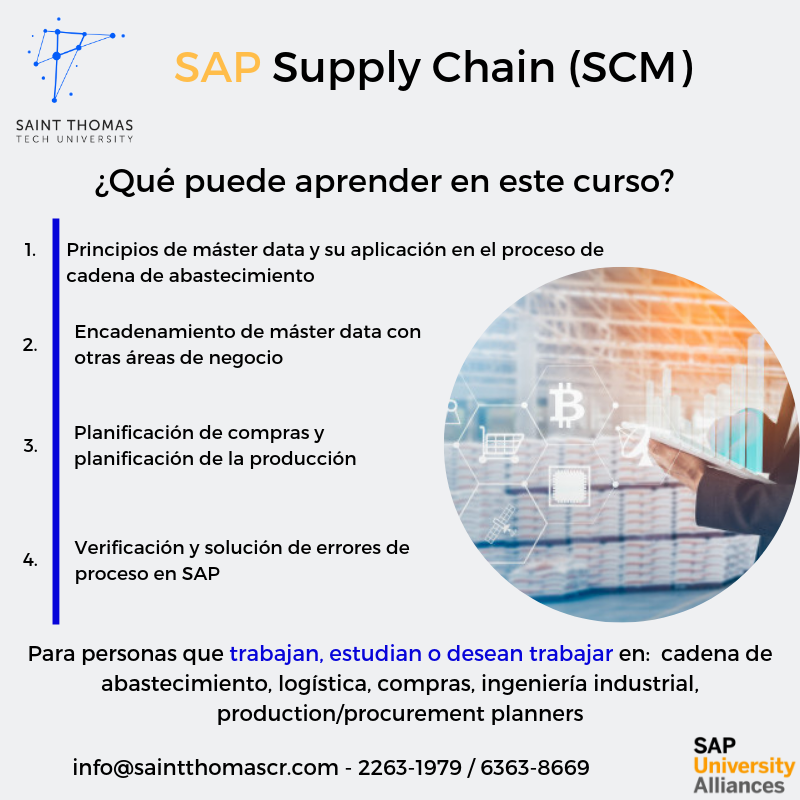 STTechU1's tweet image. ¡Aun está a tiempo!
#miércoles en San José. Horario 6pm - 9pm
#sábados en Heredia. Horarios 8am - 11am
👉 Iniciamos: SETIEMBRE 2019
Info:📱whatsapp: 6363-8669 ☎️2263-1979 📥 inbox,
📧 info@saintthomascr.com
#SapScm #SAPSupplyChain