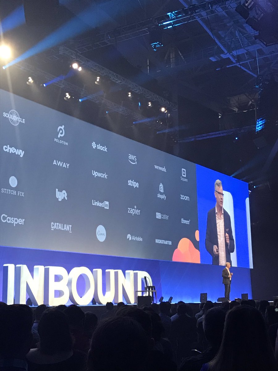 Verity_HubleD's tweet photo. It’s that time again @bhalligan taking to the stage at #INBOUND19 talking about the new breed of disrupter... and being Spider-Man 😂 https://t.co/4aOm7MbwDb