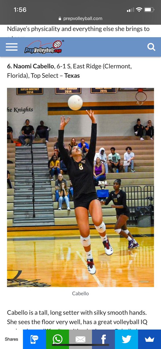 ERHSvb's tweet photo. Congratulations Naomi!!! Rank # 6 volleyball player in the country, #1setter class 2020 🏐💕 We all witness your sacrifices and hard work.. now paying off!! 💕🏐💪🏽@naomiicabello @ERHSKnights @ERKnights https://t.co/u9zYsXZlL9