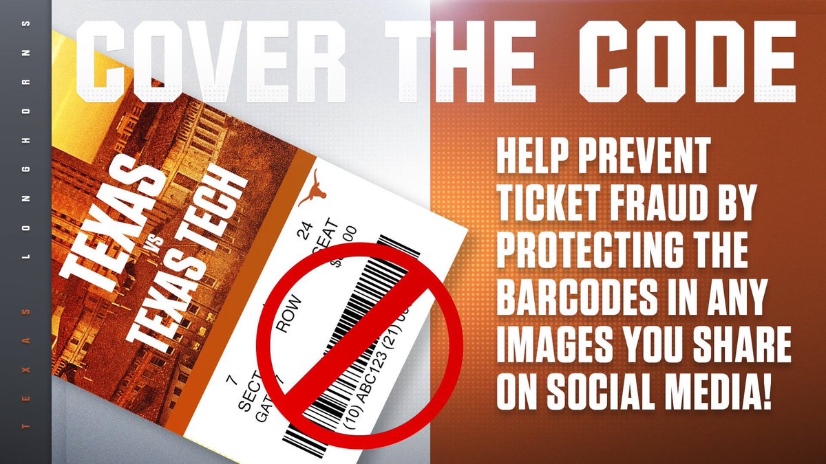 TexasSportsTix's tweet photo. We love seeing your pictures and want to make sure you enjoy your time at our events, so this is a friendly mid-week reminder to #CoverTheCode!
🤘📸

#HookEm https://t.co/Ua6OCNOLRo