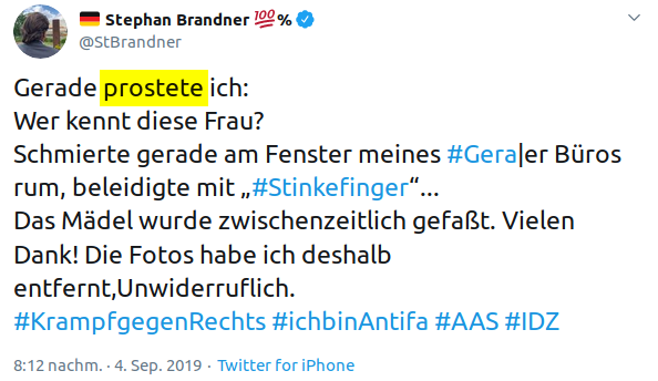 Auf den Freudschen Verschreiber des Tages. Zum Wohl!
👇😂🍾🥂

#AfDgehoertnichtzuDeutschland #sogAfD #NoAfD #FCKNZS #fckafd #wirsindmehr #Wirsindbunt #ichbinantifa