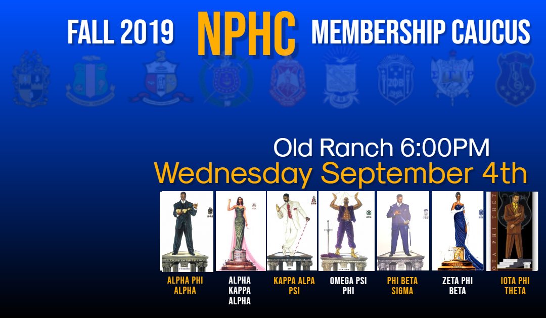 You must attend caucus to be eligible for membership into one of our organizations. See you tonight! Don’t forget your student IDs.