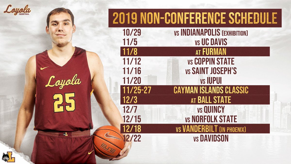 🗣 Non-Conference Schedule is HERE!

🗓Below! 
🎟RamblerTickets.com
Read More 👉 bit.ly/2PMzzAY

#OnwardLU