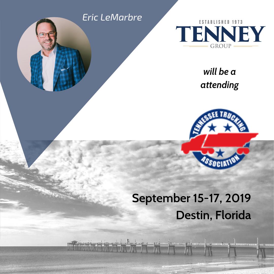 tenneygroup's tweet photo. Don't miss Eric LeMarbre at the 89th Annual Tennessee Trucking Association's Annual Convention.
Proud to support our industry associations! #trucking #networking #education  #truckingindustry #transportationindustry https://t.co/cdEvSyu7Vr