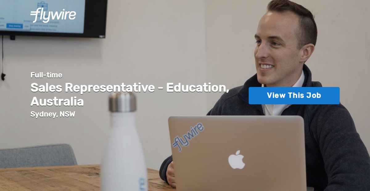 Flywire's tweet photo. We're looking for a highly motivated, ambitious, and driven Sales Rep to join our Education team in Australia. Interested? Apply now: https://t.co/N9QYB0unCA #FlyMateRecruiting #Sales #Australia #APAC #careers #insideflywire #sydney https://t.co/kbB3KHOpGI