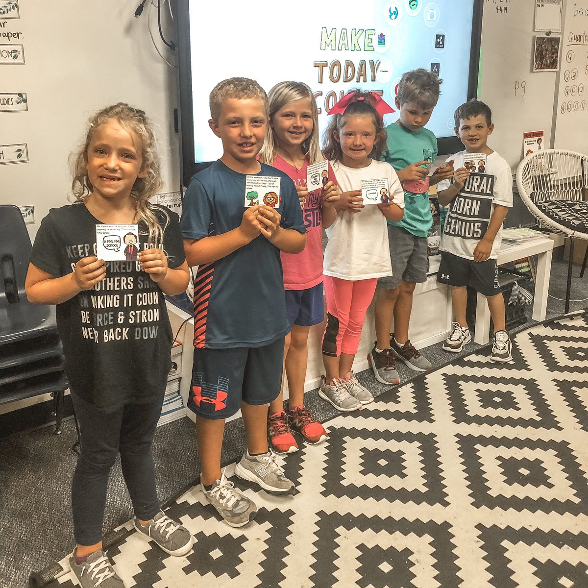 MrsStGermainEME's tweet photo. We got up &amp; MOVING this afternoon to retell the story “A Fine Fine School”. We read the event cards out loud and organized ourselves into the sequence of the book from beginning to end. @EagleMountainEL @drmarciatate #EMSProud #EMEProud https://t.co/P5r4V40eMX