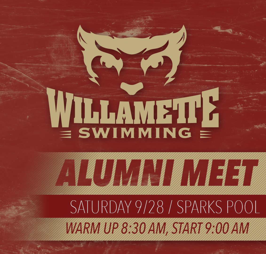 WillametteSwim's tweet image. Alumni meet 9/28! All Bearcat Swimming alumni it&apos;s time to find those goggles and dust off your suit. Warm up at 8:30 🏊‍♂️🏊‍♀️ #willametteswim #willamette_u @willamette_u @WillametteAlum @wubearcats