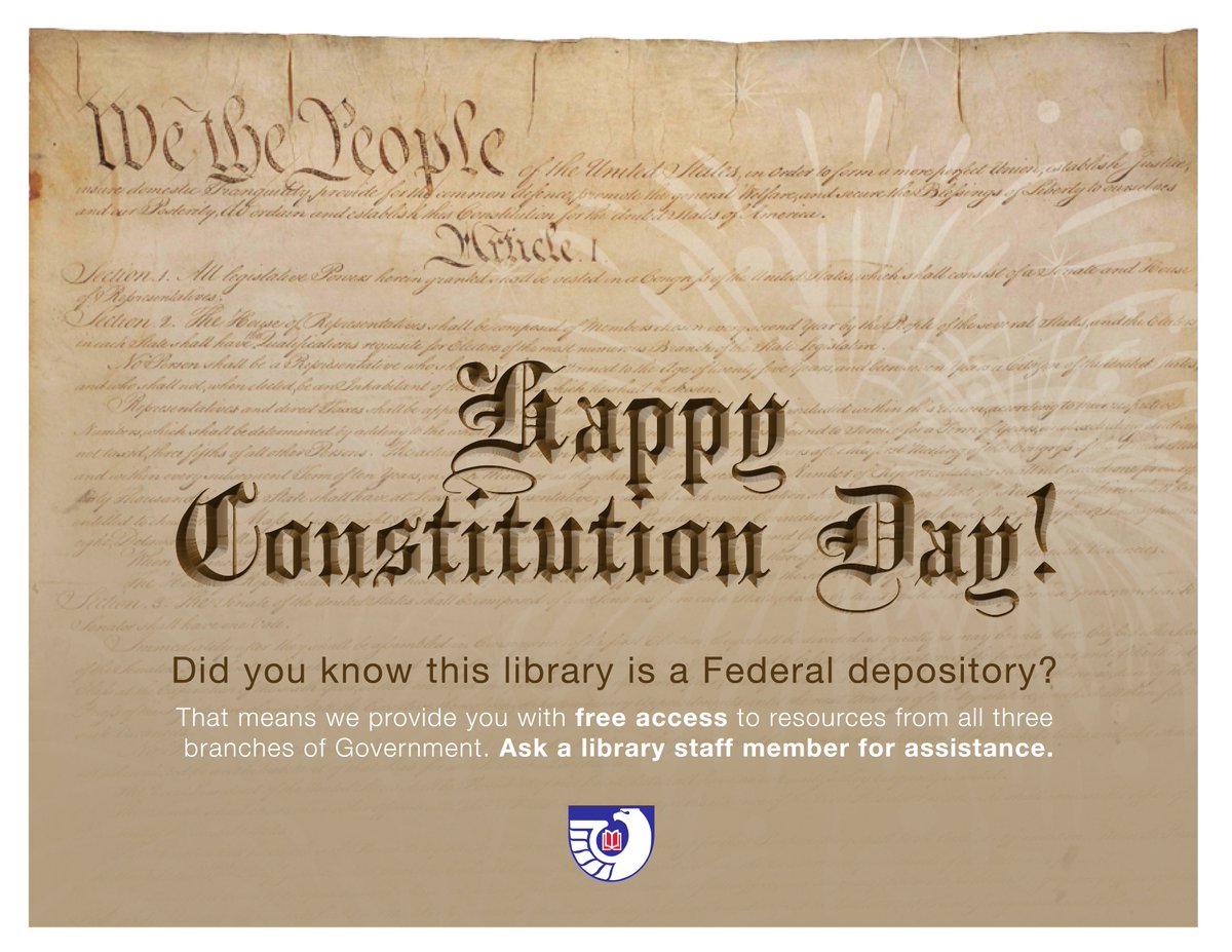 scstatelibrary's tweet photo. As a Congressionally designated Federal depository #library since 1895, the South Carolina State Library supports the public’s right to know by making Government publications available for use without charge. We’re here for you! #FedDocFriday #ConstitutionDay #GovDocGeek @USGPO https://t.co/SjbmipO0BE