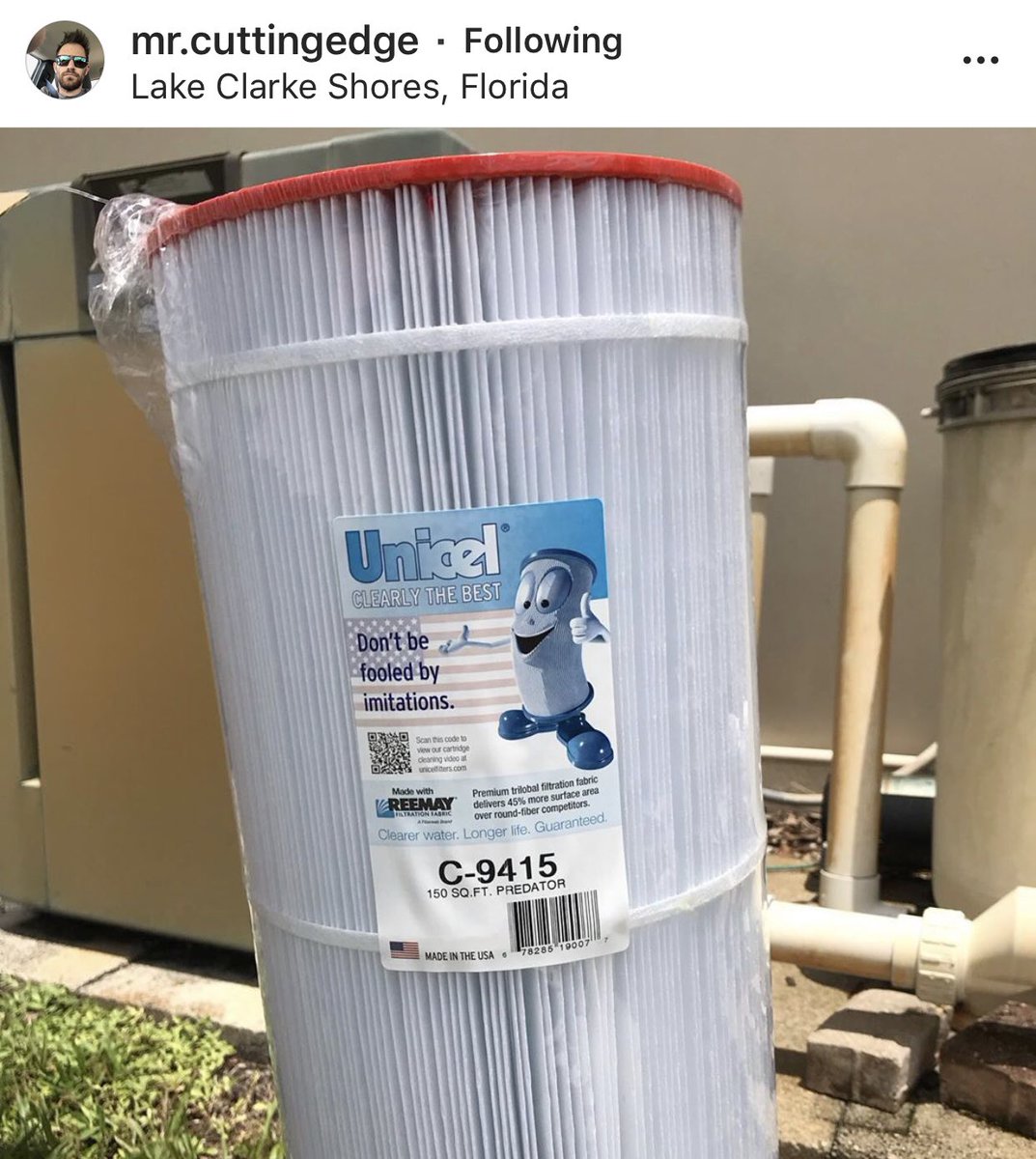 Shout out to <a href="/mr/">mr</a>.cuttingedge 🙌🏽 Thank you for choosing Unicel! 😊👍🏽 #Unicelinside #UnicelFilters #madeintheusa #madewithreemay #clearlythebest #dontbefooledbyimitations #insistonunicel #over50yearsinthebiz #poolfilters #poolfilter