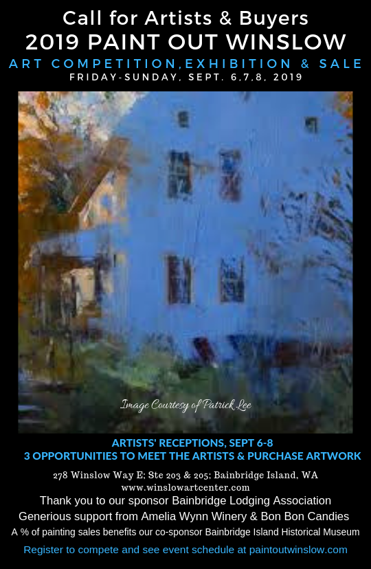 Looking for a great art experience next weekend? Consider Paint Out Winslow, a plein air festival, competition and sale on Bainbridge Island.