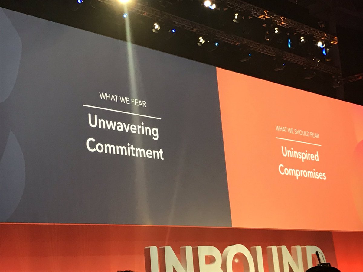 Verity_HubleD's tweet photo. Wisdom in full flow here at #INBOUND19 
‘When you commit to nothing you compromise on everything’ #truthbomb @dharmesh @HubSpot https://t.co/XNFOEMyVqI