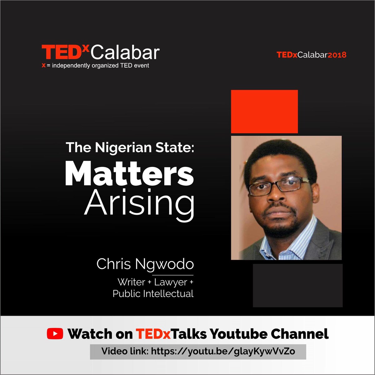 TEDxCalabar's tweet photo. #TEDxCalabar

2.0 There are terrorist forces in the North, secessionist rebels in the East, militancy in the South-South, endemic corruption, tribalism, marginalization, escalating poverty and gross inequality.

Can Nigeria survive? @chrisngwodo @SheilaAfrica @TEDx @TEDTalks https://t.co/Sgi4nP0DLR