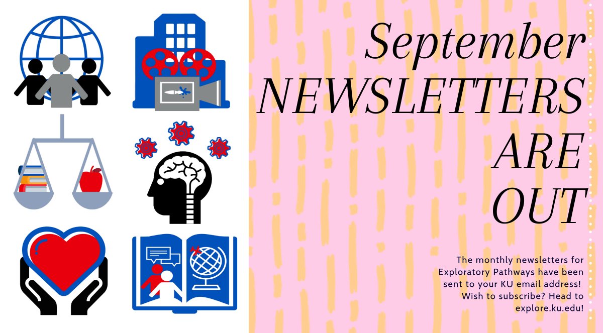 KUAdvising's tweet image. {September Exploratory Pathways newsletters are out}
Visit our website to subscribe or learn more. 
Discover, Develop, Declare #PathwaysKU 

Have an event you like us to share? Click here: bit.ly/2lxWYre