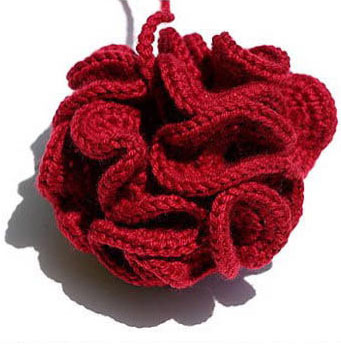 tight ruffles; looks like a bath pouf